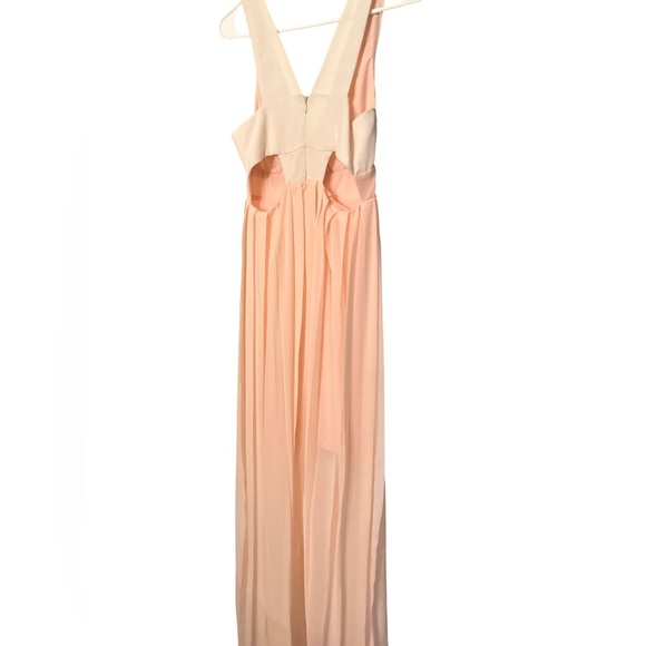 BCBGeneration Peach Pink Pleated Chiffon Maxi Formal Gown sz 2 | Empire Waist - Picture 14 of 16